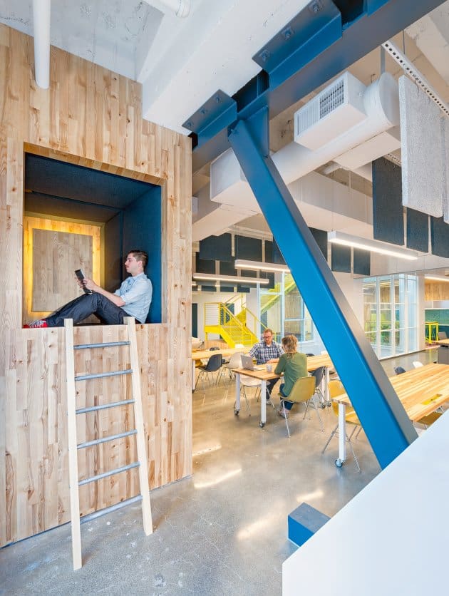 A sleeping nook at Capital One Labs