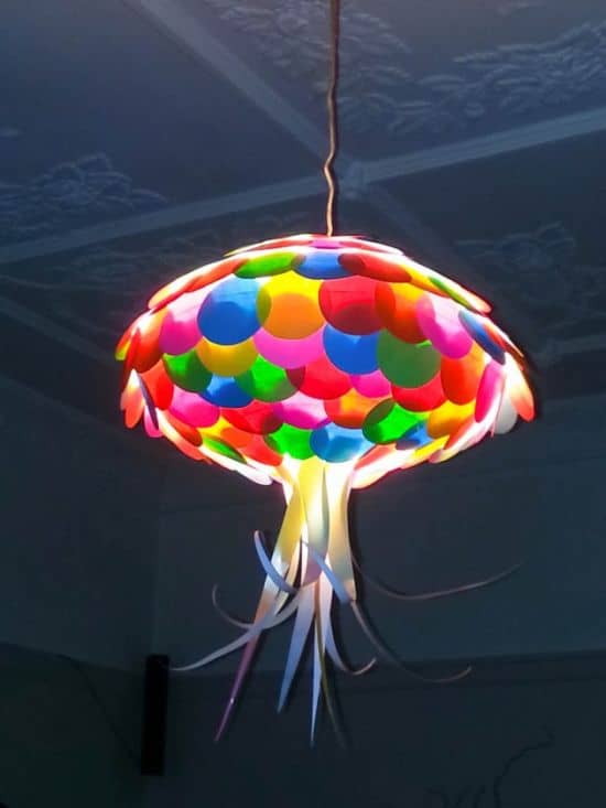 Colored paper jellyfish lampshade for home decoration