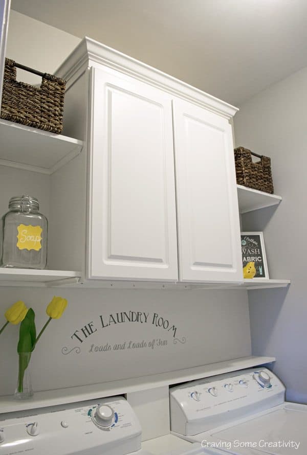 Craving Some Creativity Laundry Room Cabinet and Shelves
