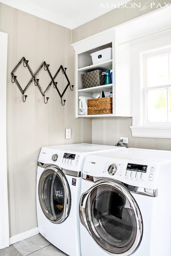 Maison Depax Bright White Laundry Room wall storage