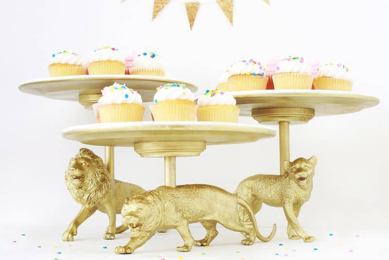 33. WILD CAT DIY CAKE STANDS SERVING COLORFUL SWEETS