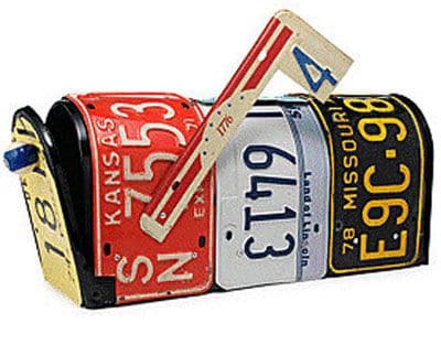 42. RECYCLE OLD NUMBER PLATES INTO AN EPIC MAILBOX