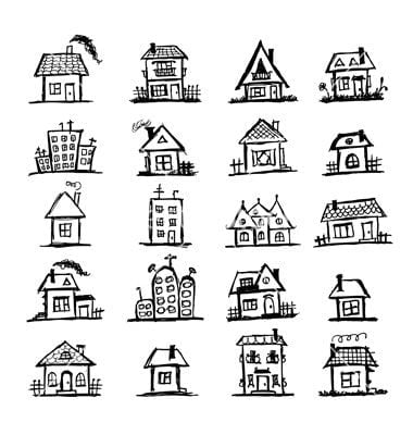 SMALL TRADITIONAL HOMES SKETCHED