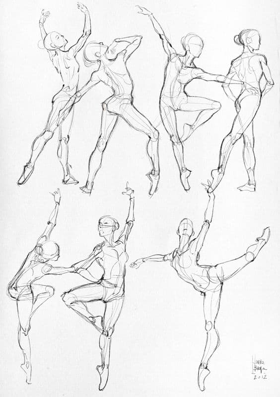 SCULPTURAL BLACK AND WHITE BODY MOVEMENT STUDIES 