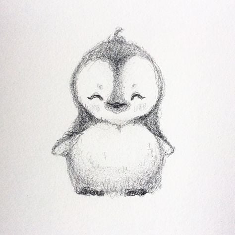 FLUFFY BABY PENGUIN SMILING