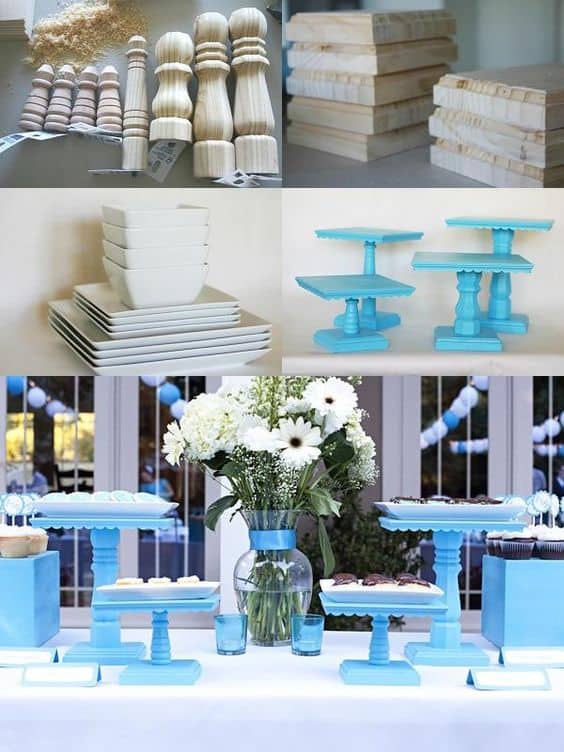 2. BABY BLUE Cake Stands