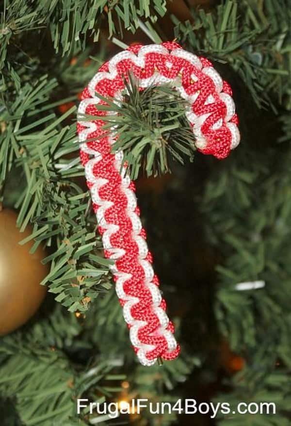 DIY PARACORD CANDY CANE CHRISTMAS ORNAMENTS