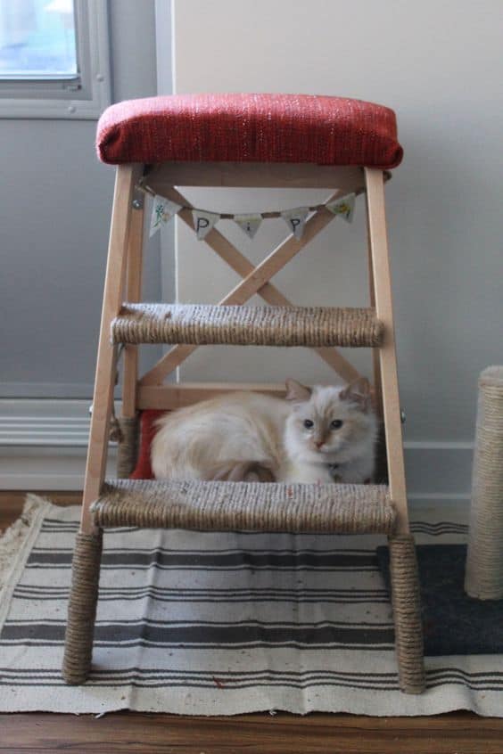 26. TRANSFORM A SMALL IKEA STEPPER STOOL INTO A CAT SUITE