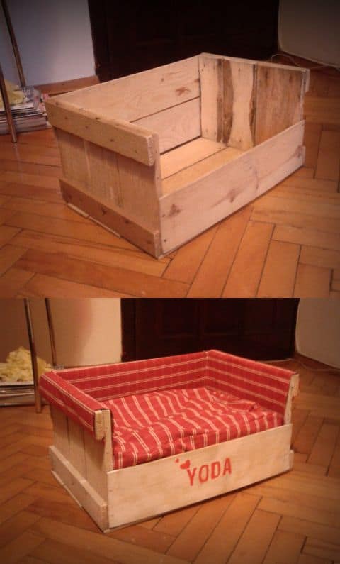 8. DIY WOODEN BOX CAT BED