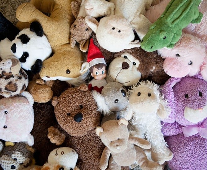 112. Elfie hides in a Pile of Stuffed Animals 