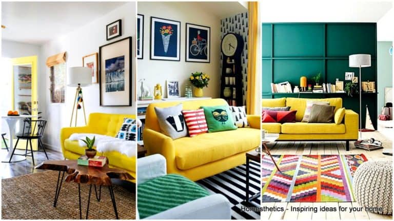 Inspiration on How to Style Around A Yellow Sofa
