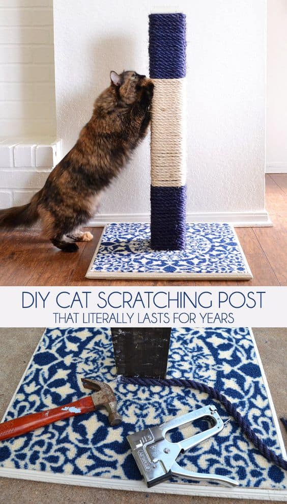 15. ROPE DIY CAT SCRATCHING POST