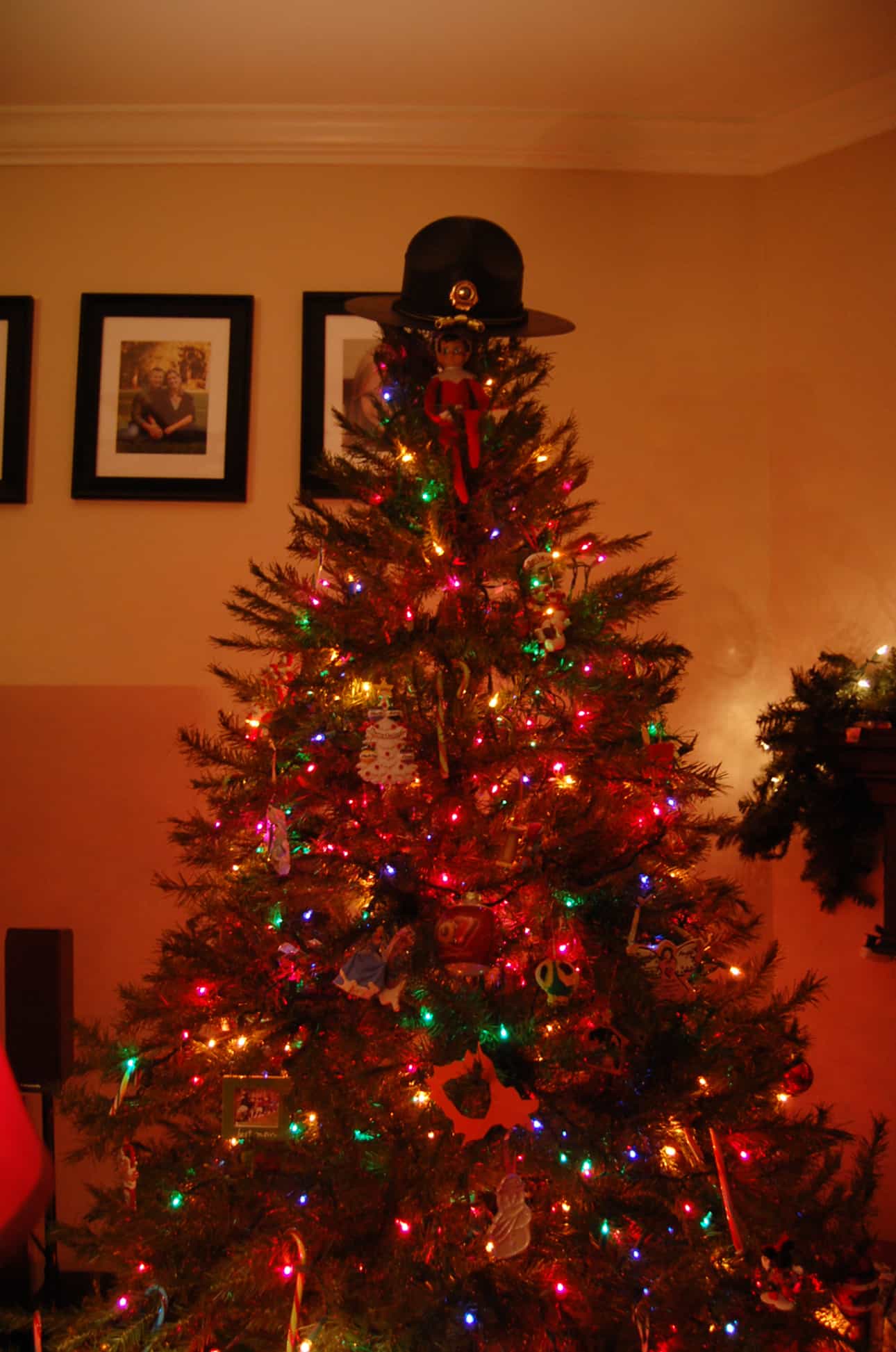 100. Elfie sitting atop the Christmas Tree
