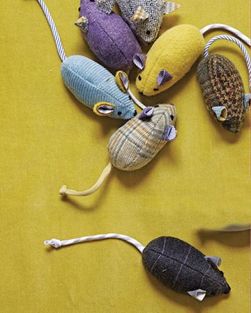 13. SALVAGED DIY CAT MOUSE TOYS 