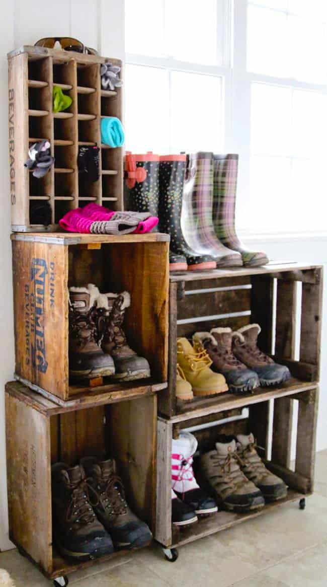 pallet storage furniture as a storage solution for shoe racks mudroom with easy and cheap storage cabinet in home