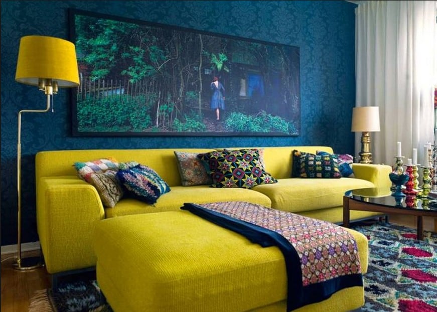Simple Inspiration on How To Style Around A Yellow Sofa