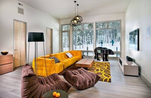 togo sofa yellow brown living room