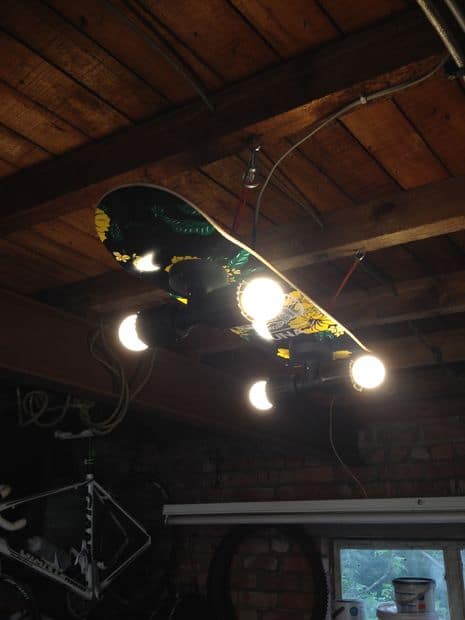 13. Yet Another Hanging Skateboard Light for Skateboard Lovers