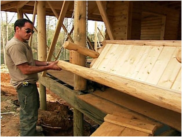 THE ALASKAN ROUND LOGS PORCH SWING