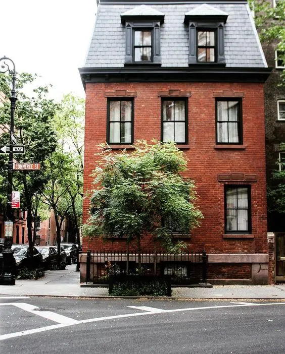 Straight mansard roof urban house