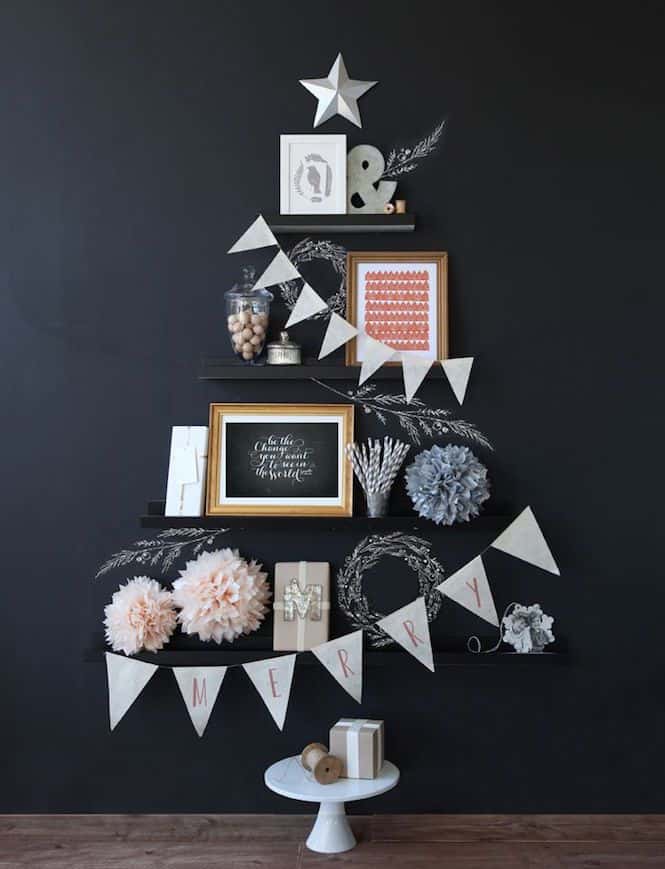 black shelves tree alternative christmas trees via arty home