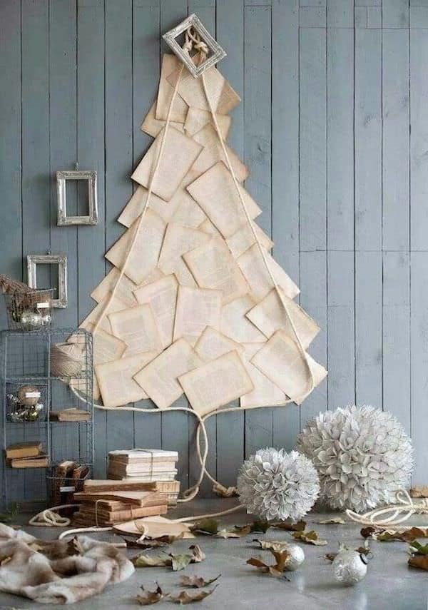 book pages christmas tree