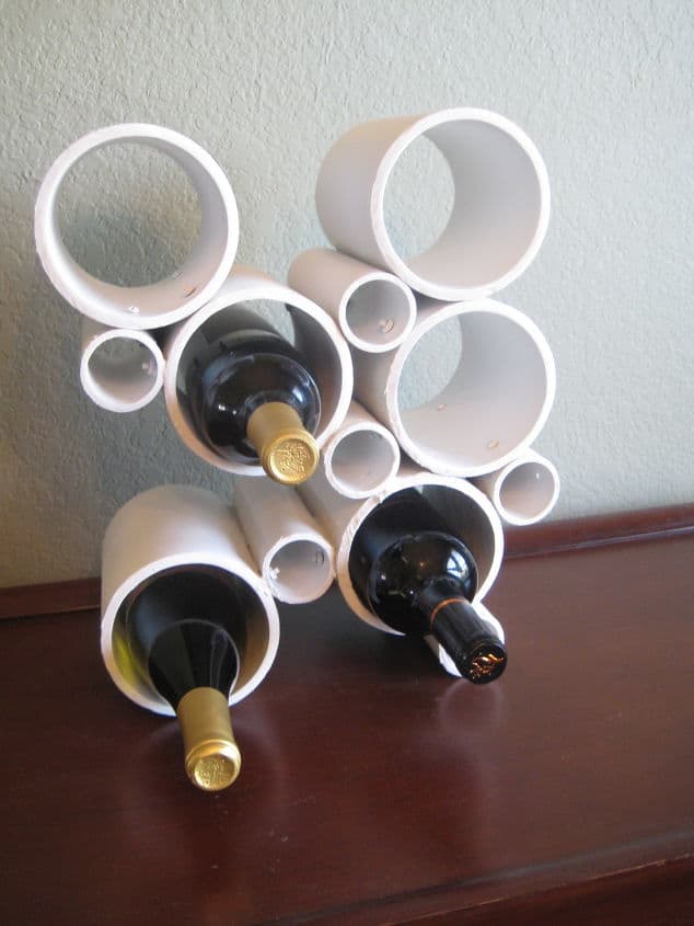diy modern pvc pipe wine rack repurposing upcycling storage ideas.1
