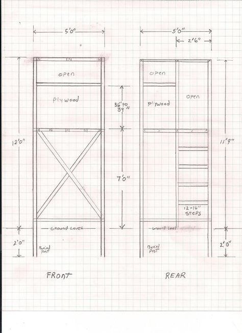 1. HAND-DRAWN DEER HUNTING STAND PLANS