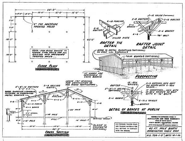 THE NORTH DAKOTA POLE BARN PLANS 86-92