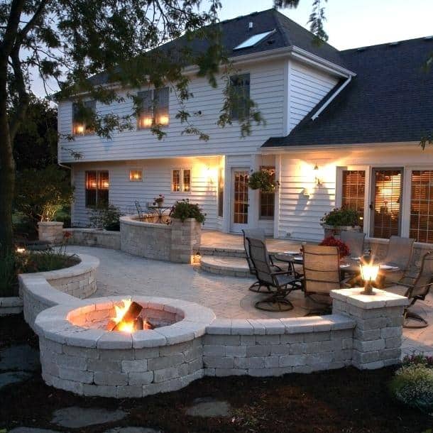 patio wood table 17 best ideas about fire pits on pinterest outside furniture and living offset umbrellas