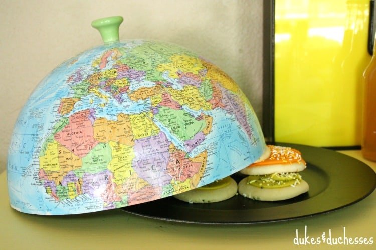 repurposed globe cloche on plate