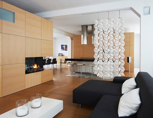 white contemporary room divider