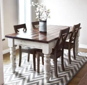 53 Free DIY Farmhouse Table Plans For A Rustic Dinning Room