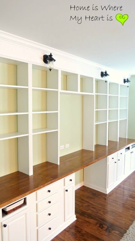 WALL TO WALL BOOK CASE AND DESK