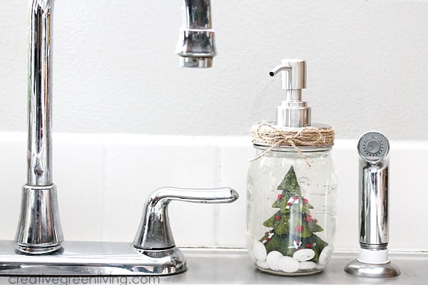 How to make a snow globe soap dispenser