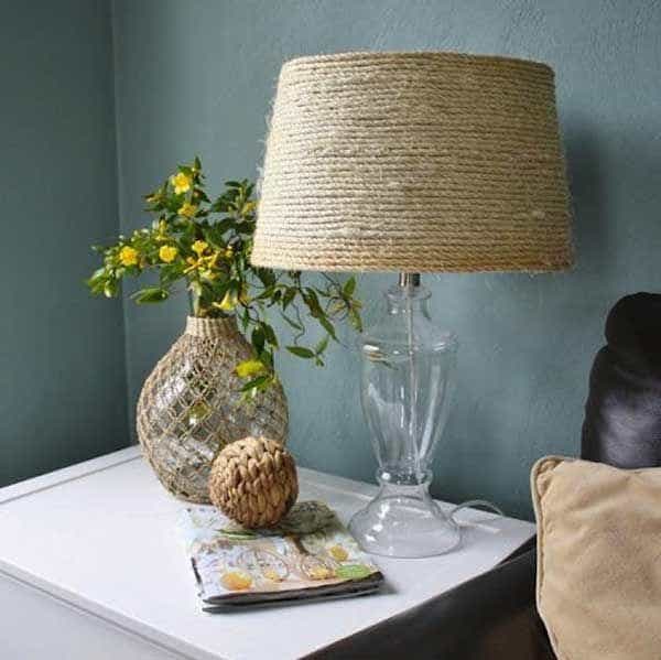 diy rope lamp home decor idea