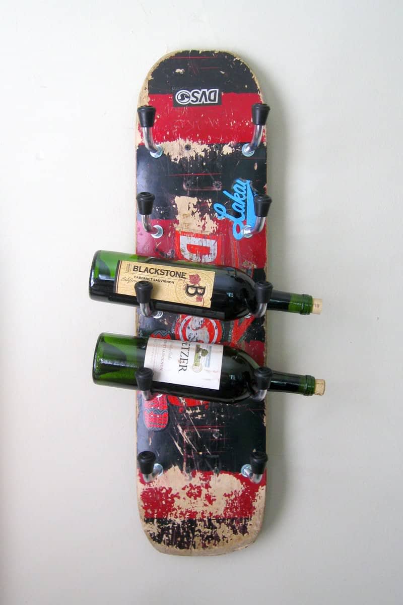 recyclart.org skateboard wine rack 5