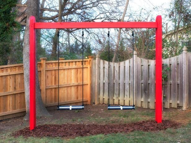 THE SIMPLE WOODEN SWING SET