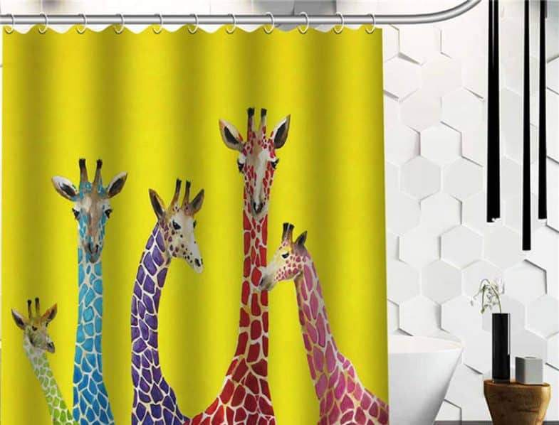 JELLYBEAN GIRAFFES SHOWER CURTAIN