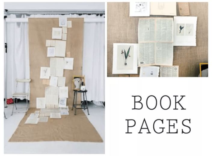 BOOK PAGES BACKDROP