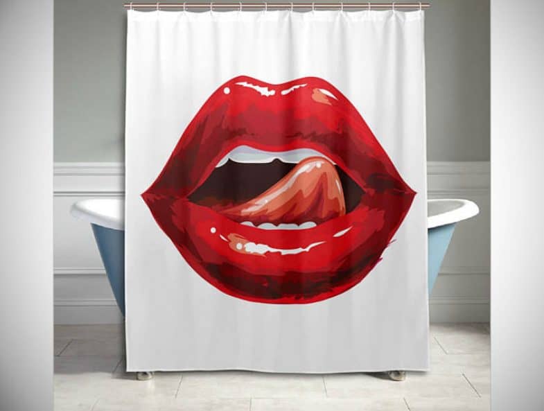 HOT RED LIPS SHOWER CURTAIN