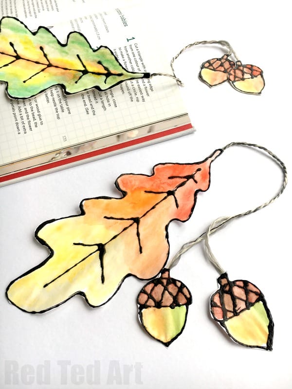 WATERCOLOR LEAF BOOKMARKS