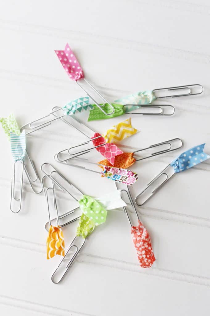 WASHI TAPE AND PAPER CLIP BOOKMARKS