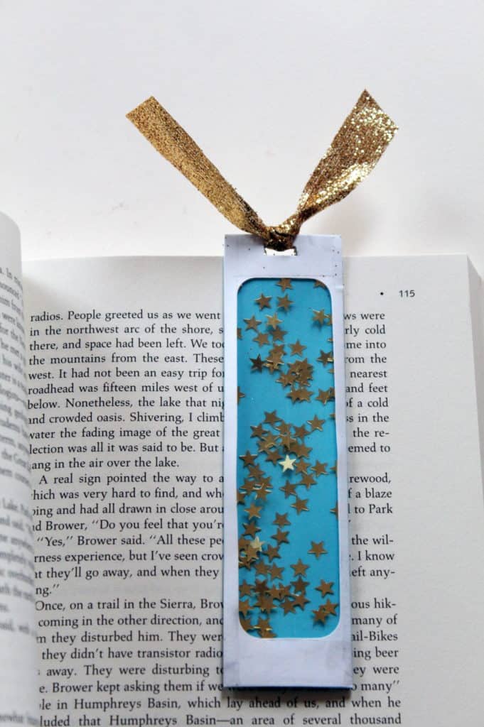 CONFETTI FILLED BOOKMARK