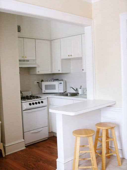 micro kitchen in small efficiency apartment