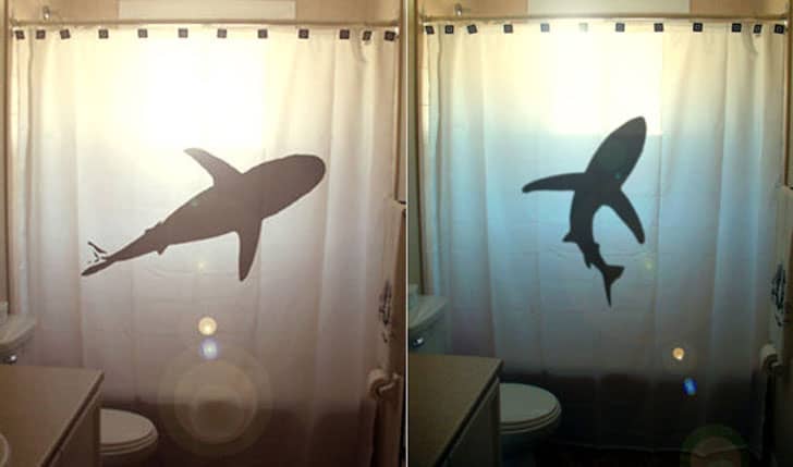 SHARK SILHOUETTE SHOWER CURTAINS