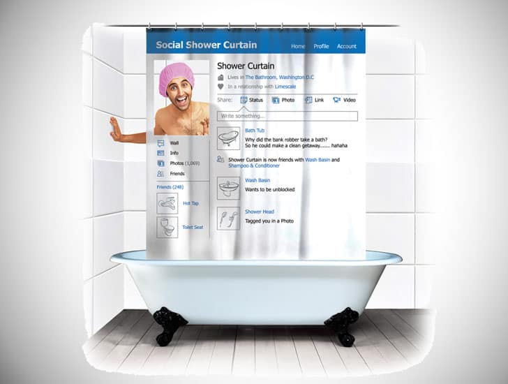 SOCIAL MEDIA SHOWER CURTAIN