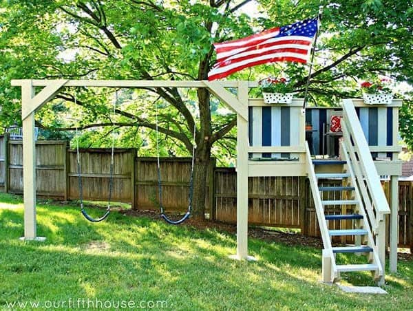 THE SWING SET AND PLAY HOUSE COMBO