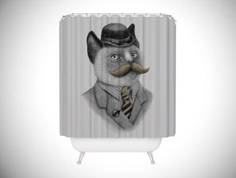 DAPPER KITTY SHOWER CURTAIN