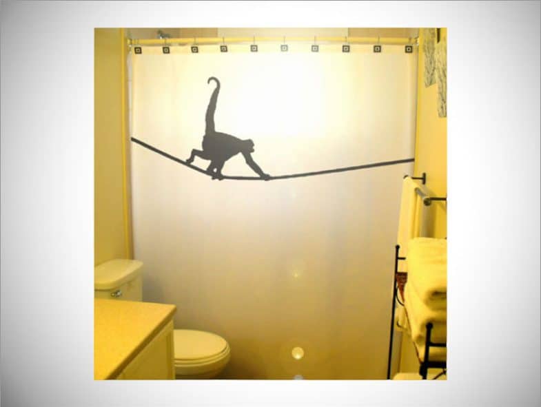 TIGHTROPE MONKEY SHOWER CURTAIN